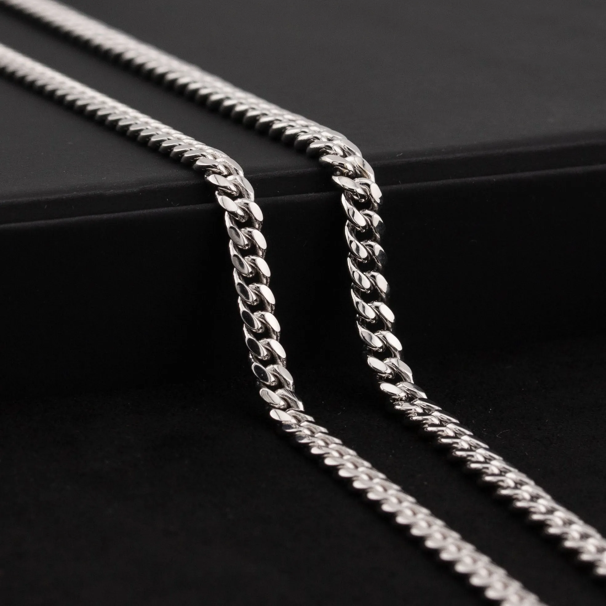 10K White Gold Miami Cuban Necklace / 4 MM