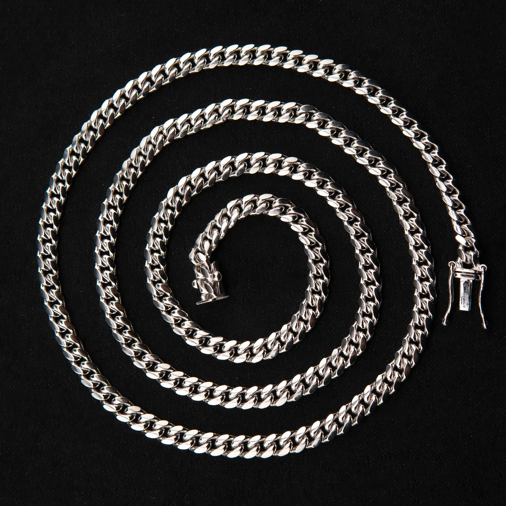 10K White Gold Miami Cuban Necklace / 4 MM