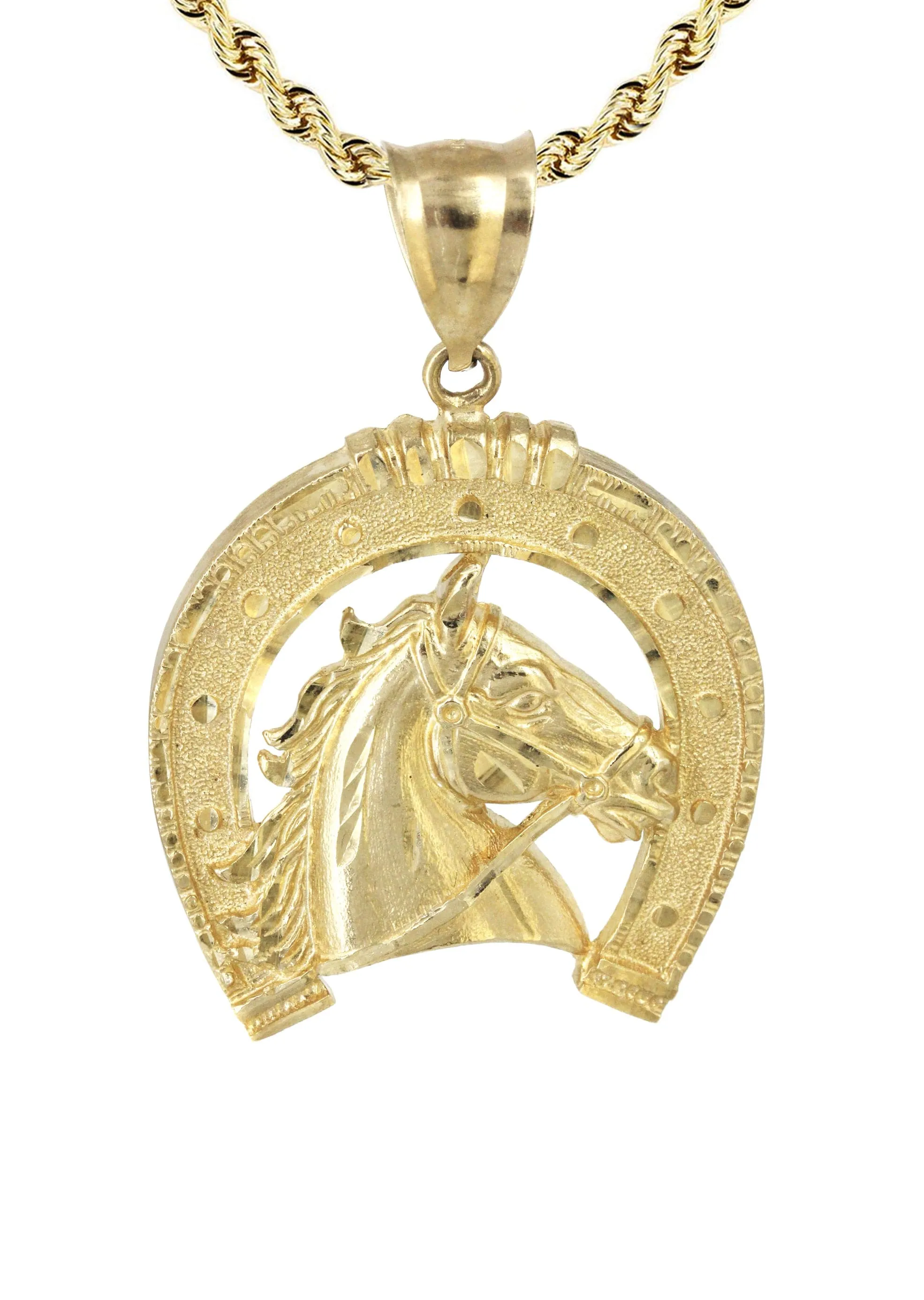 10K Yellow Gold Horse Necklace | Appx. 21.1 Grams