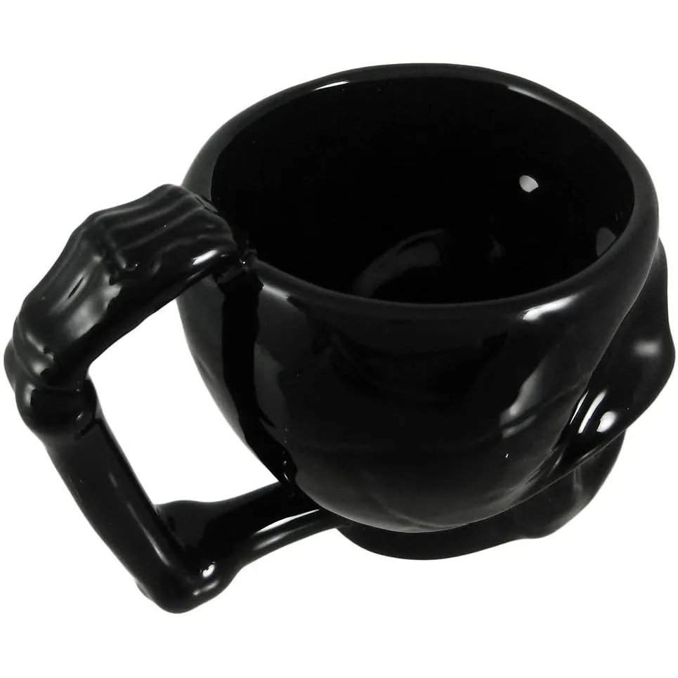 12 oz Ceramic Skull Mug - Black