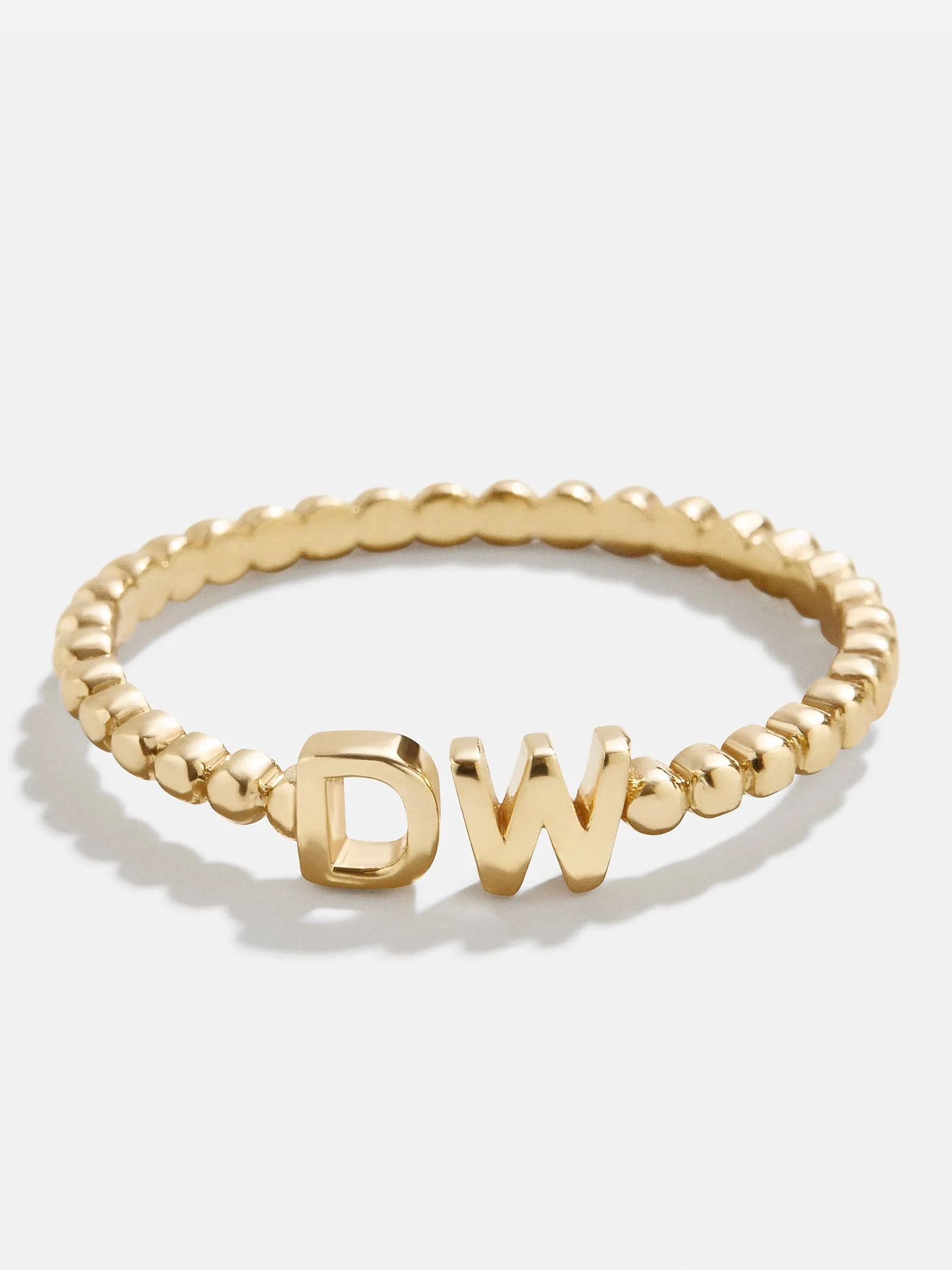 18K Gold Double Initial Custom Ring - Gold