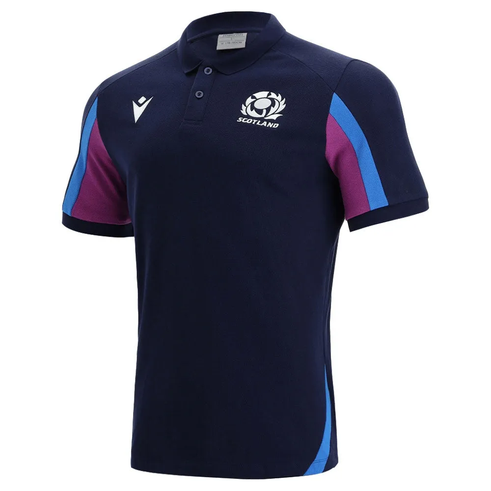 2021-2022 Scotland Official Polycotton Polo Shirt (Navy)