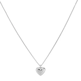 24Kae Heart Medallion Necklace, Silver