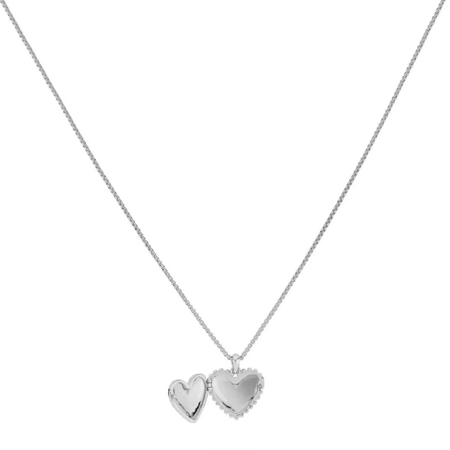 24Kae Heart Medallion Necklace, Silver