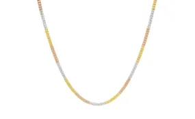 3mm 10kt Tri-Tone Ice Gold Chain