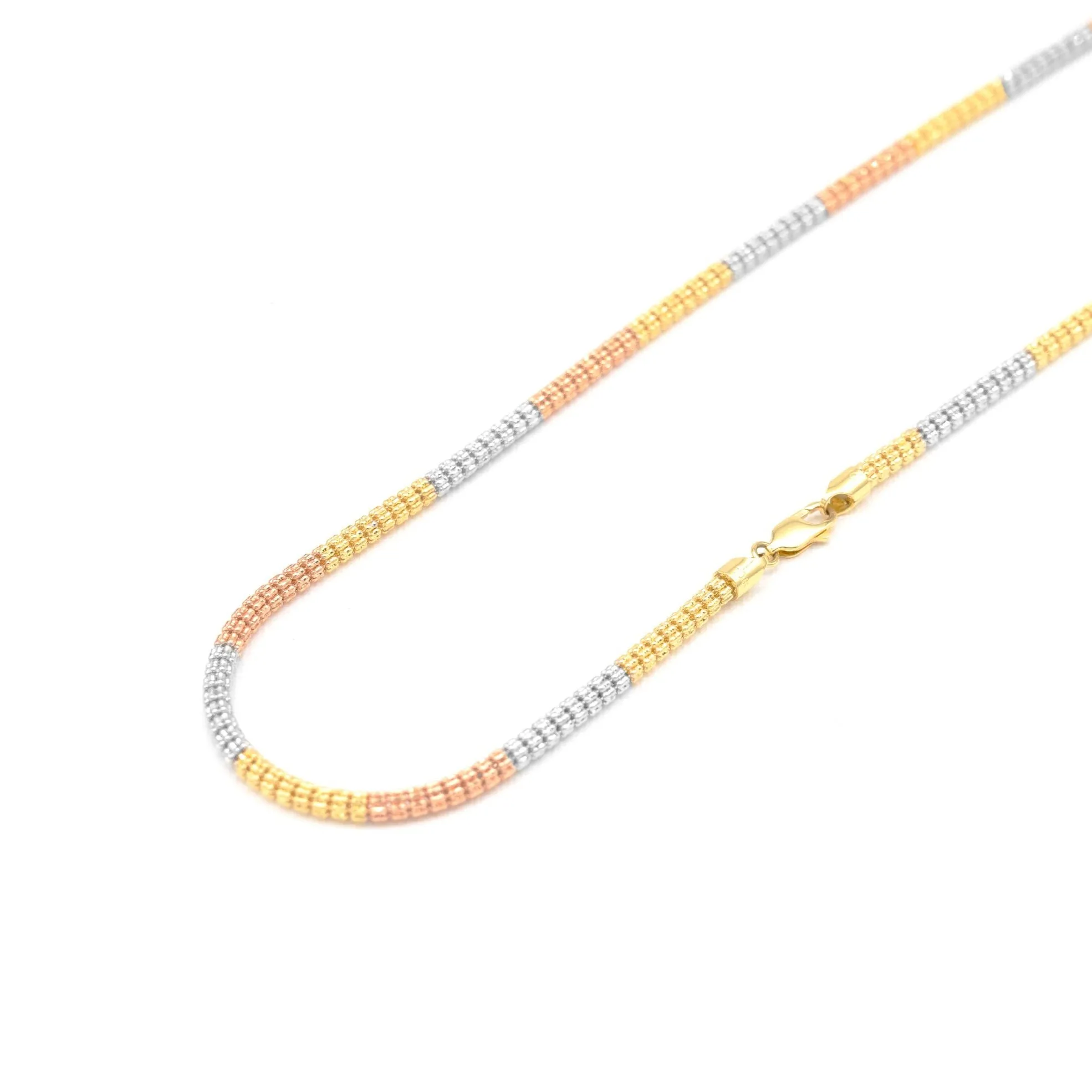 3mm 10kt Tri-Tone Ice Gold Chain