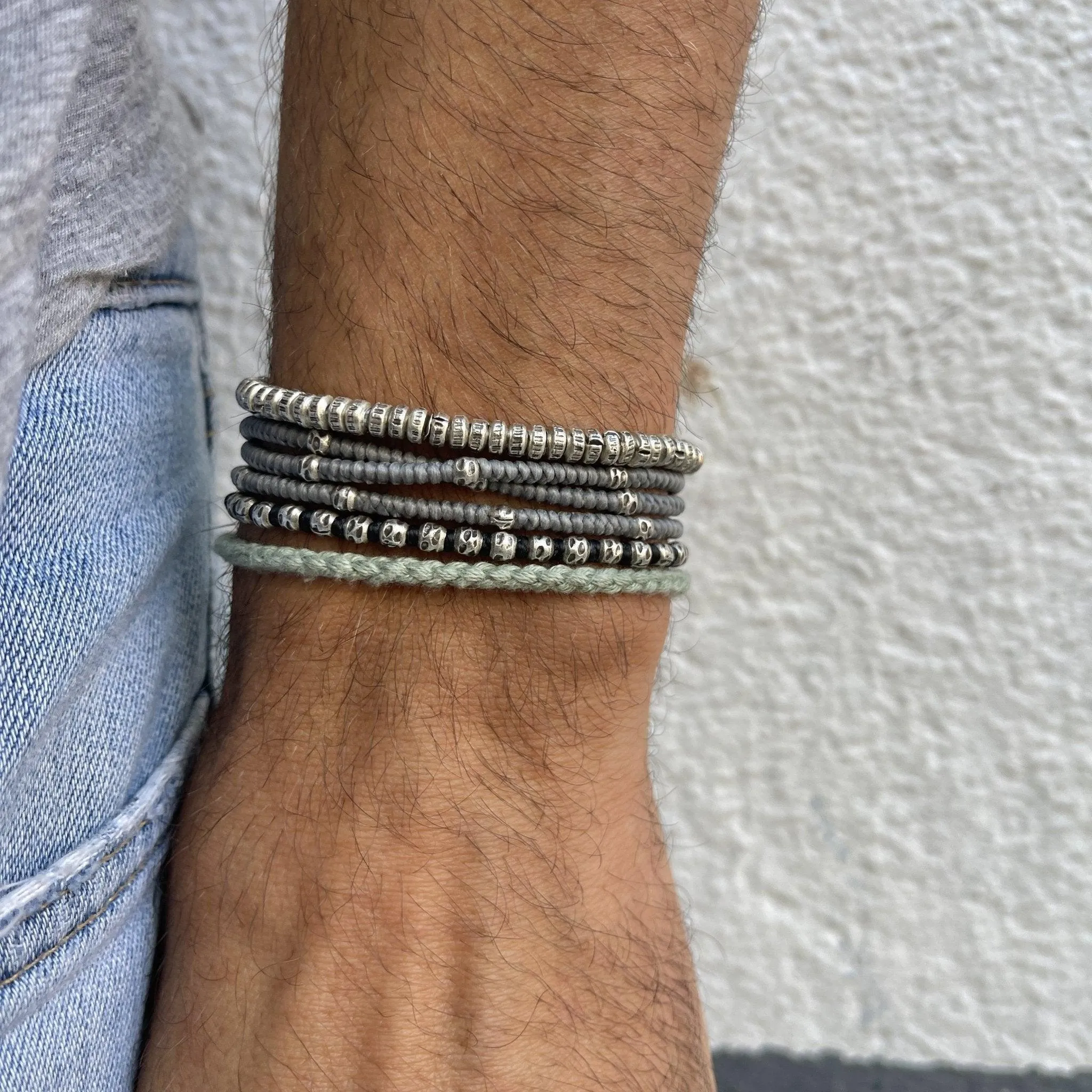 3mm Triple Wrap "Kamasan" Braided Bracelet (Grey)