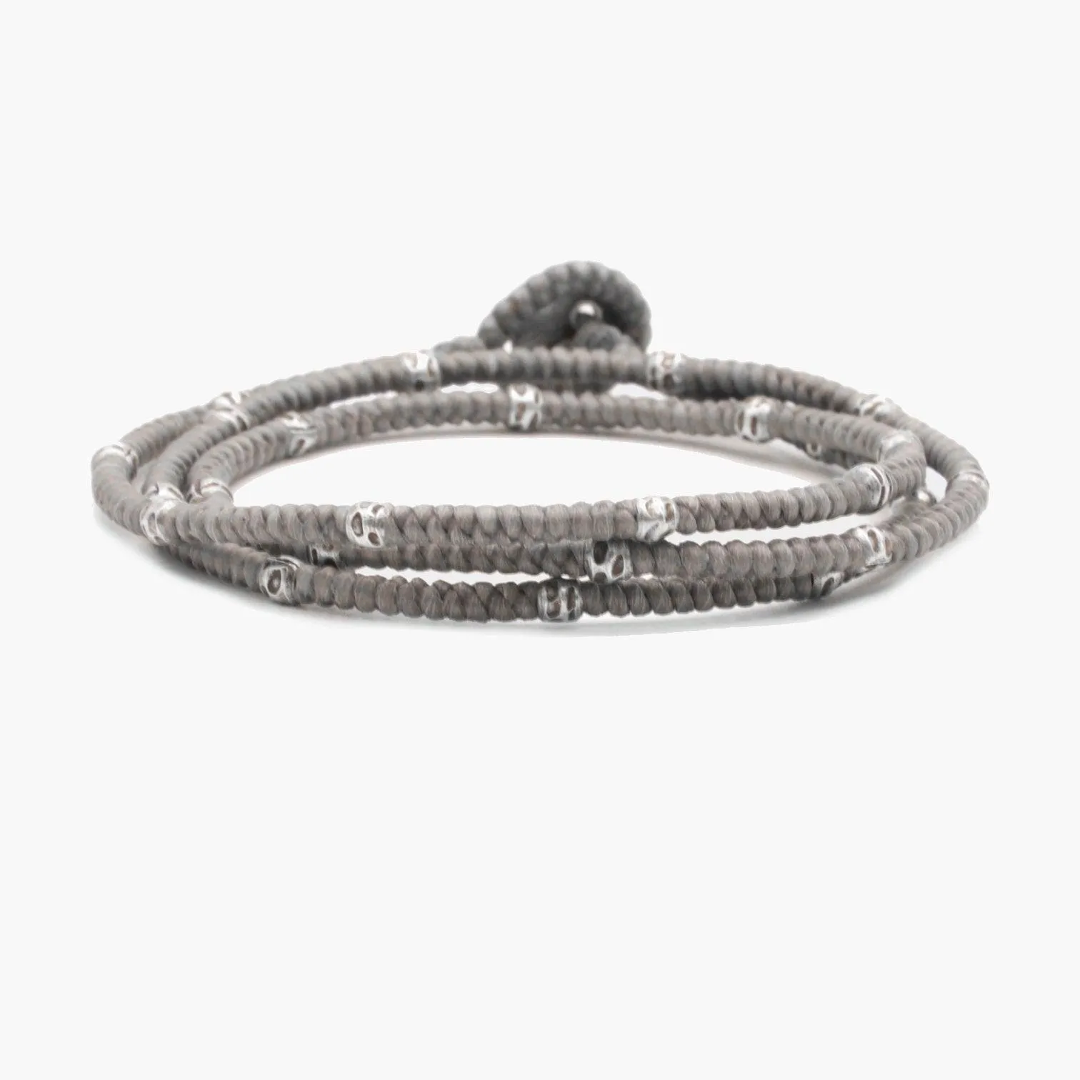 3mm Triple Wrap "Kamasan" Braided Bracelet (Grey)