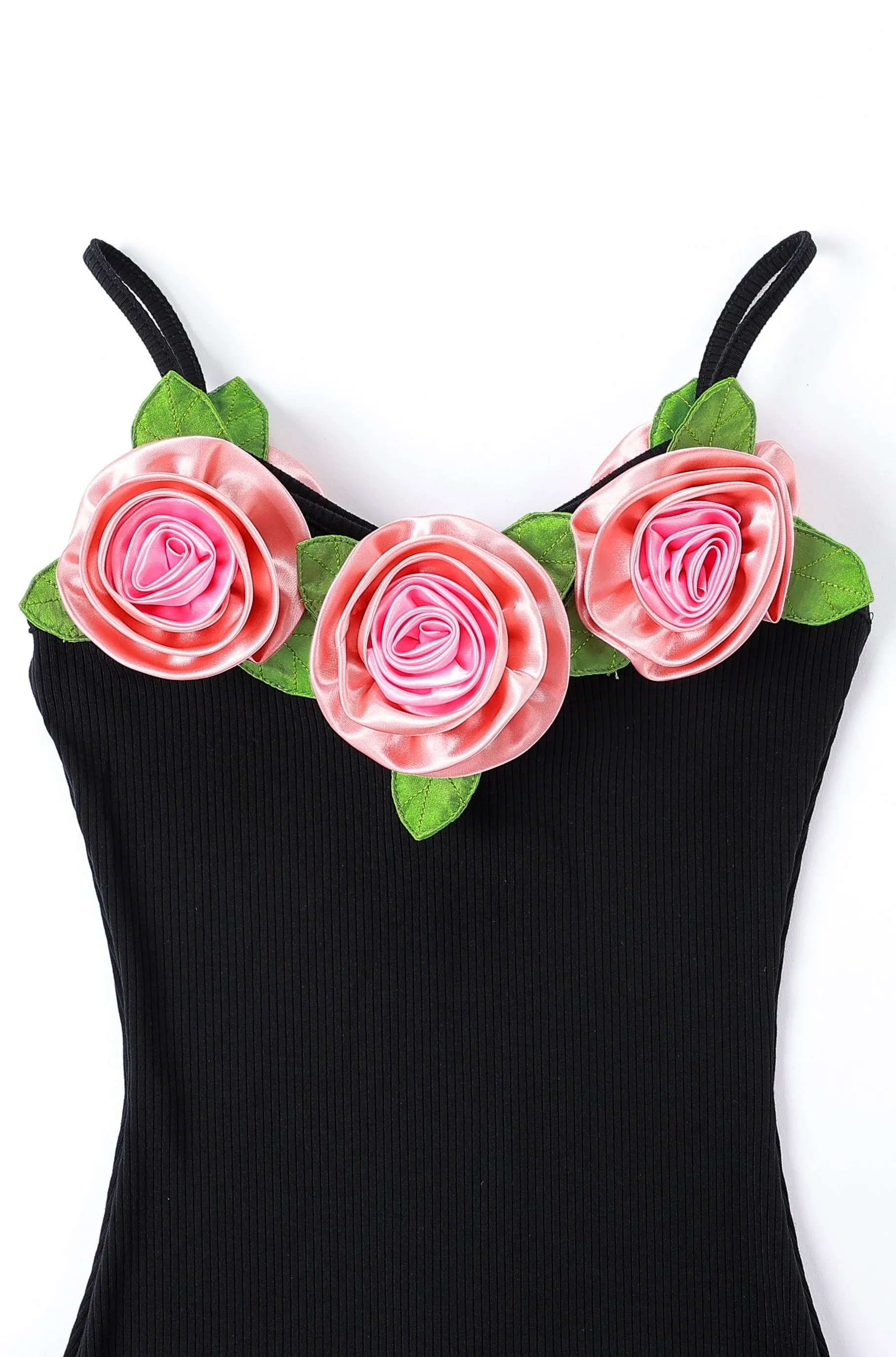 6 Pink Roses Mini Tencel Rib Dress