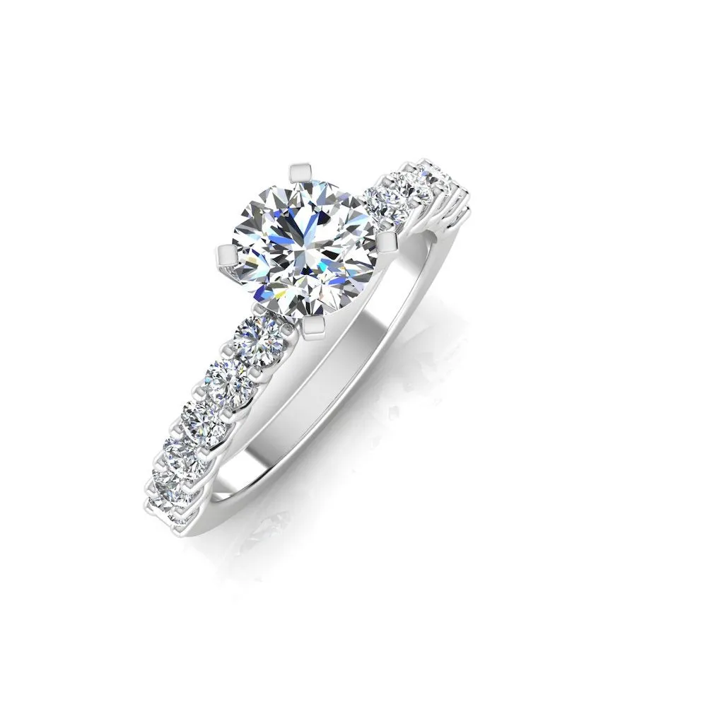 6.6x2.3MM Brilliant Cut Moissanite Engagement Ring