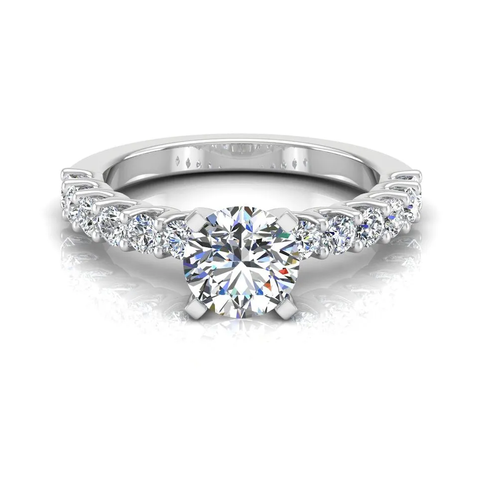 6.6x2.3MM Brilliant Cut Moissanite Engagement Ring