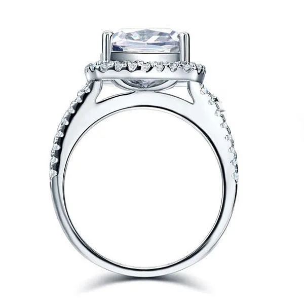 925 Sterling Silver Wedding Engagement Ring 5 Carat Created Zirconia MXFR8204