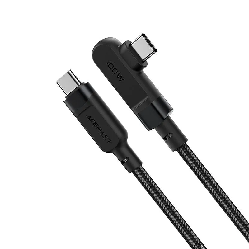 Acefast USB-C til USB-C Vinklet Kabel PD 2m (5A/100W) - Sort