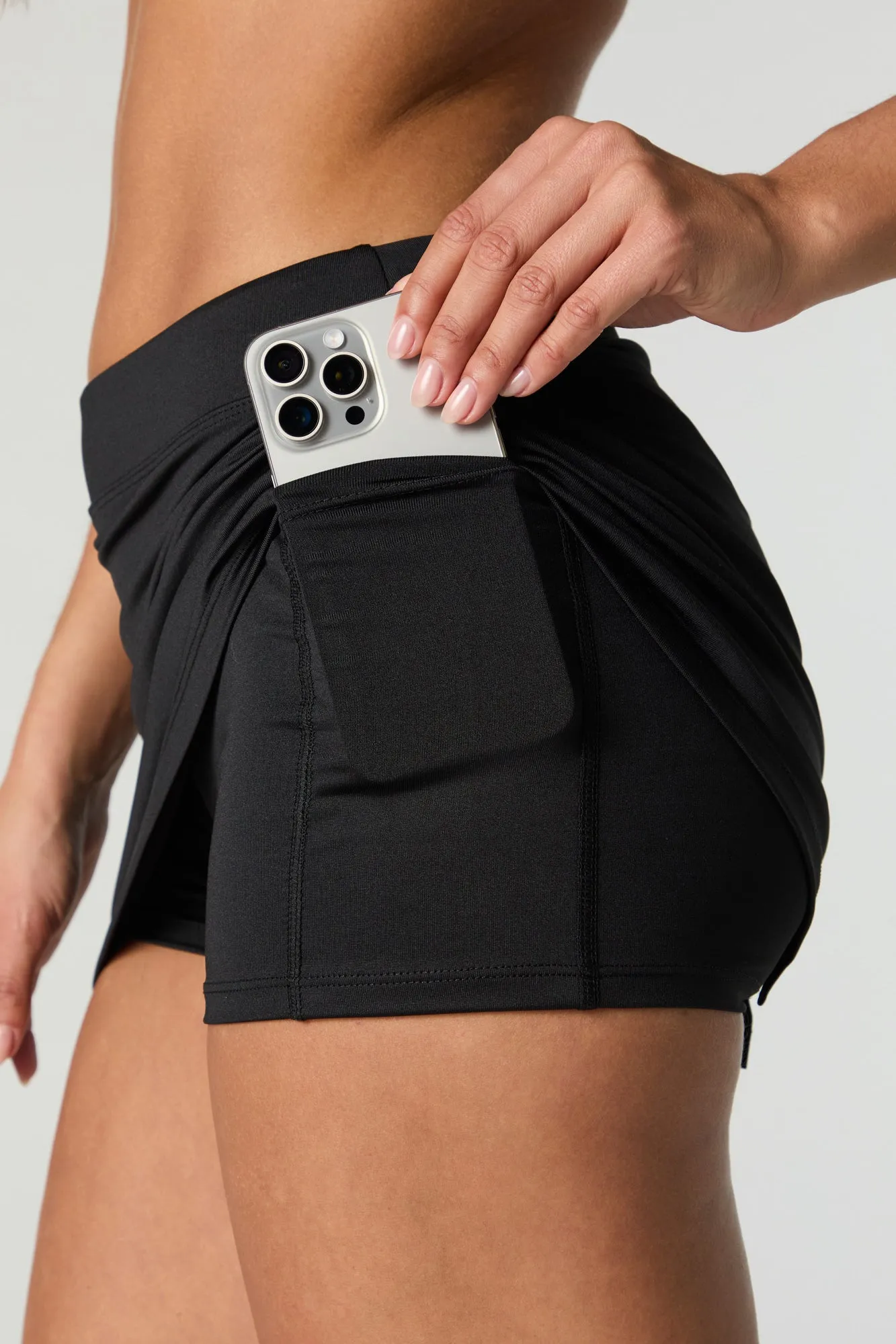 Active Fitted Side Pocket Tennis Skort