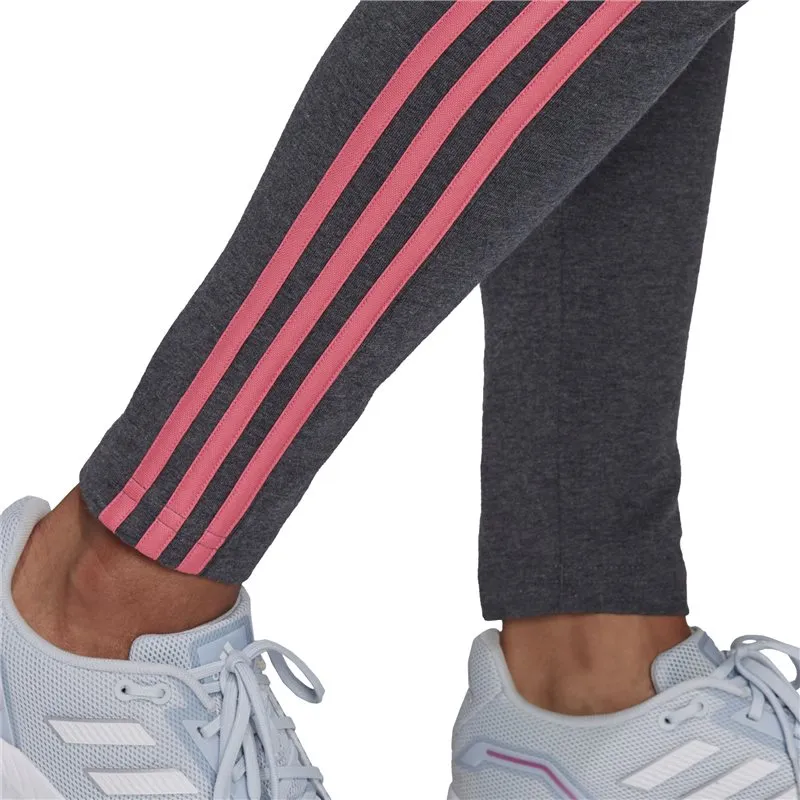 adidas 3 Stripe Leggings - Womens - Dark Grey Heather/Rose Tone