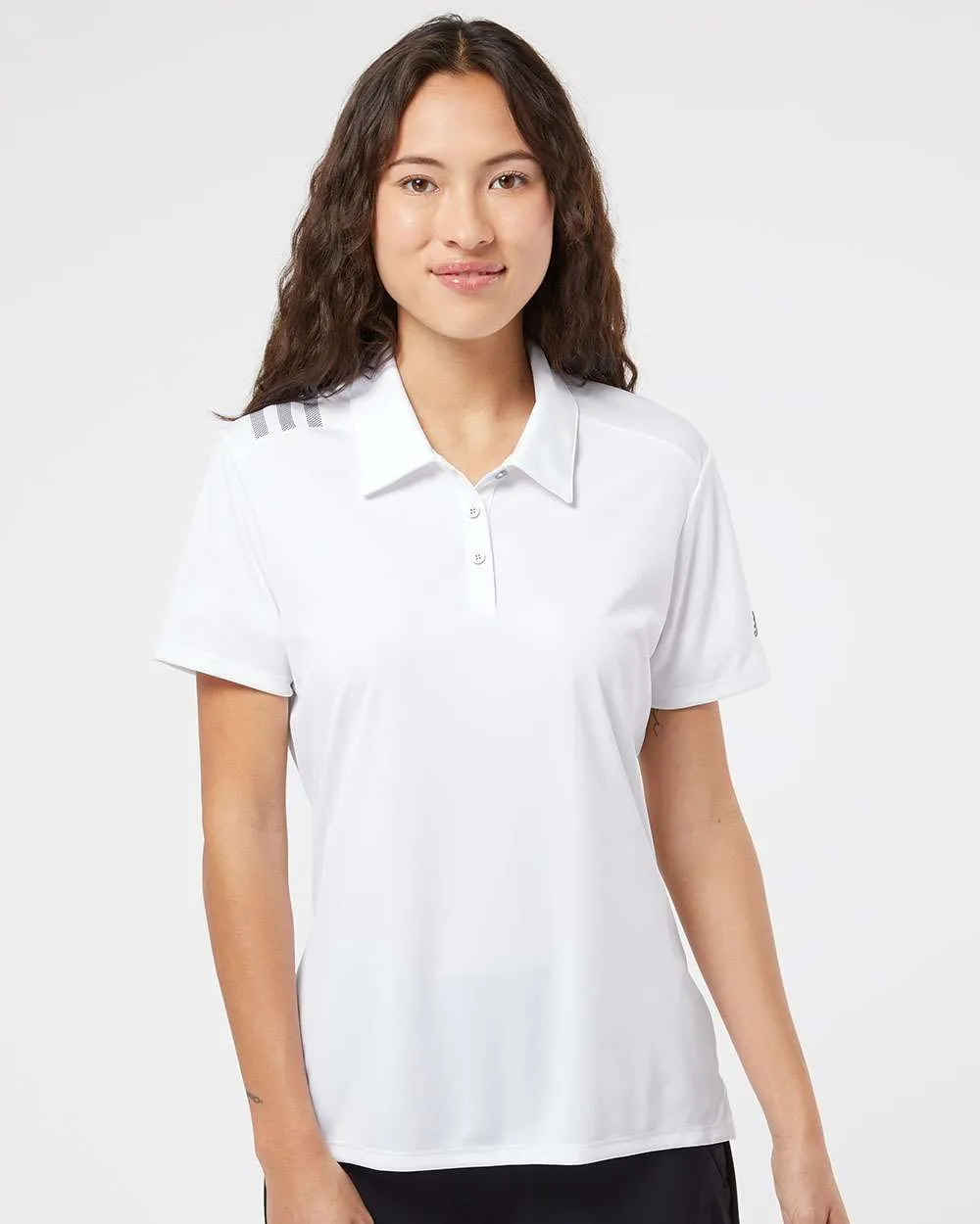 Adidas Ladies 3-Stripes Shoulder Polo