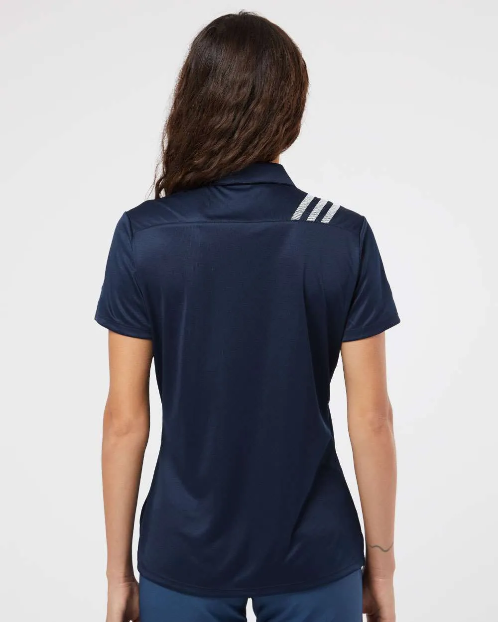 Adidas Ladies 3-Stripes Shoulder Polo