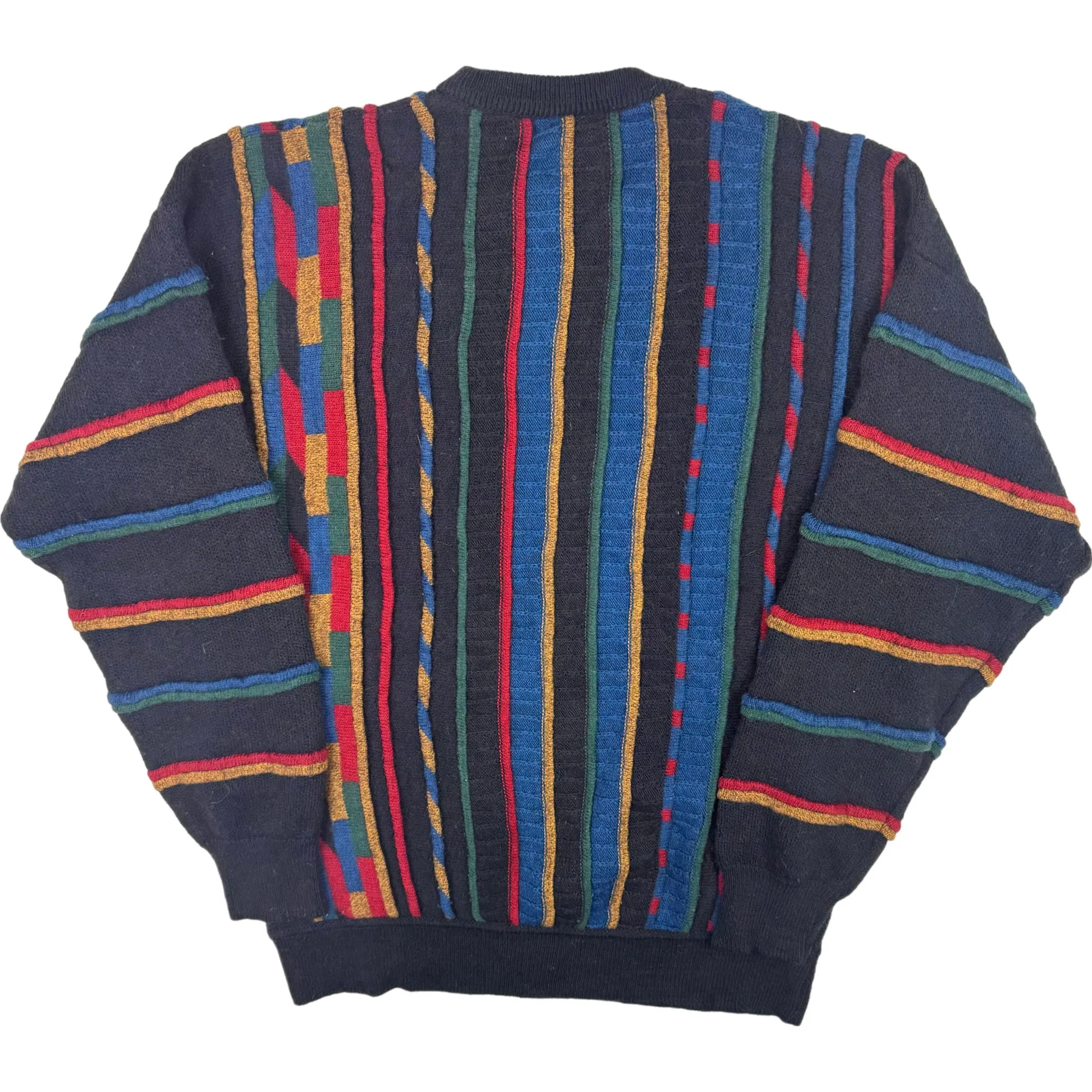 Adino Lando Multicoloured Alpaca Coogi Style Knitted Sweater