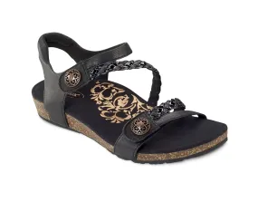 Aetrex Jillian Quarter Strap Black Women's