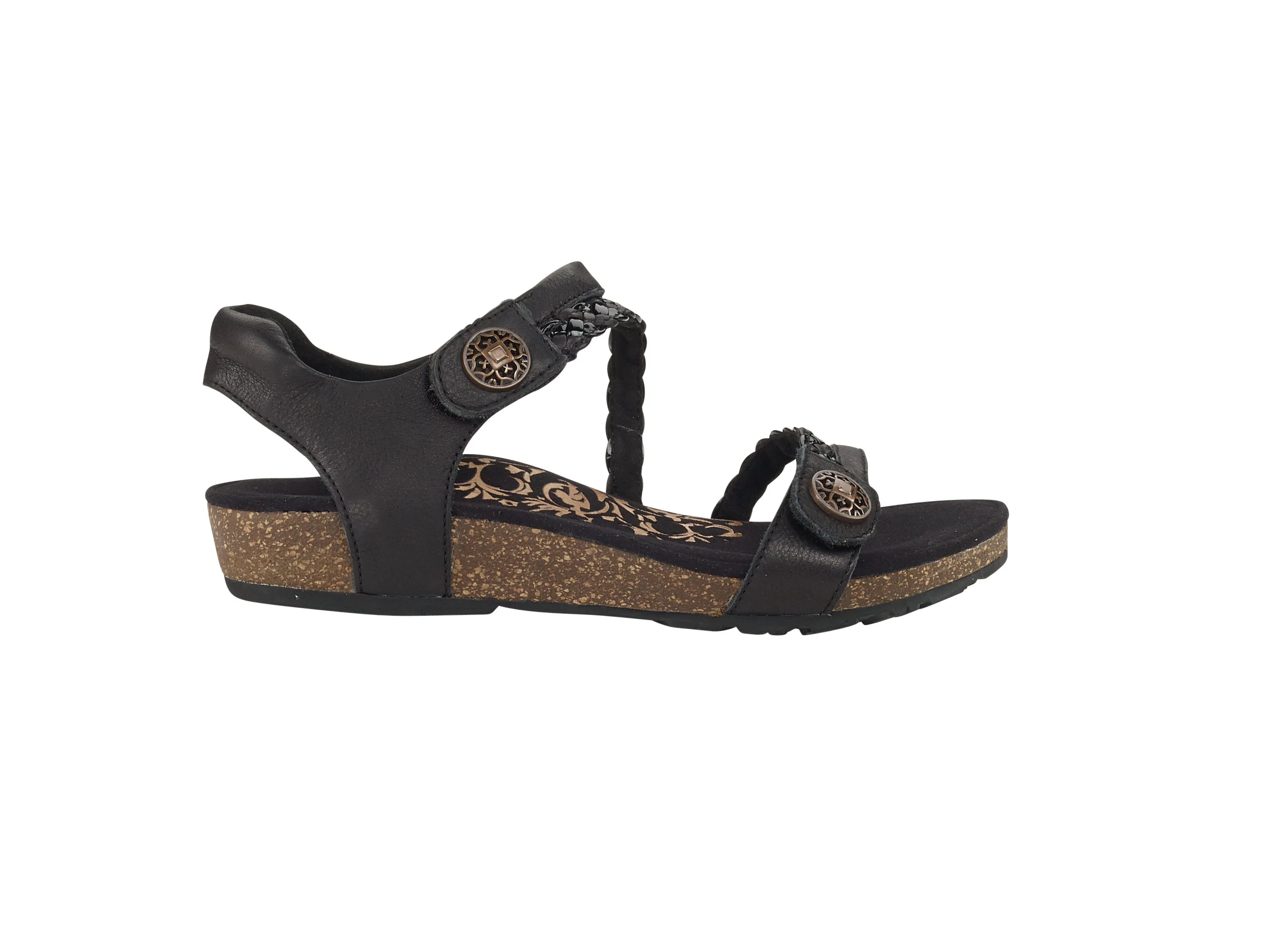 Aetrex Jillian Quarter Strap Black Women's