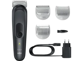 Afeitadora corporal – Braun 3 BG3340, Para hombres, Peine para zonas sensibles, Negro