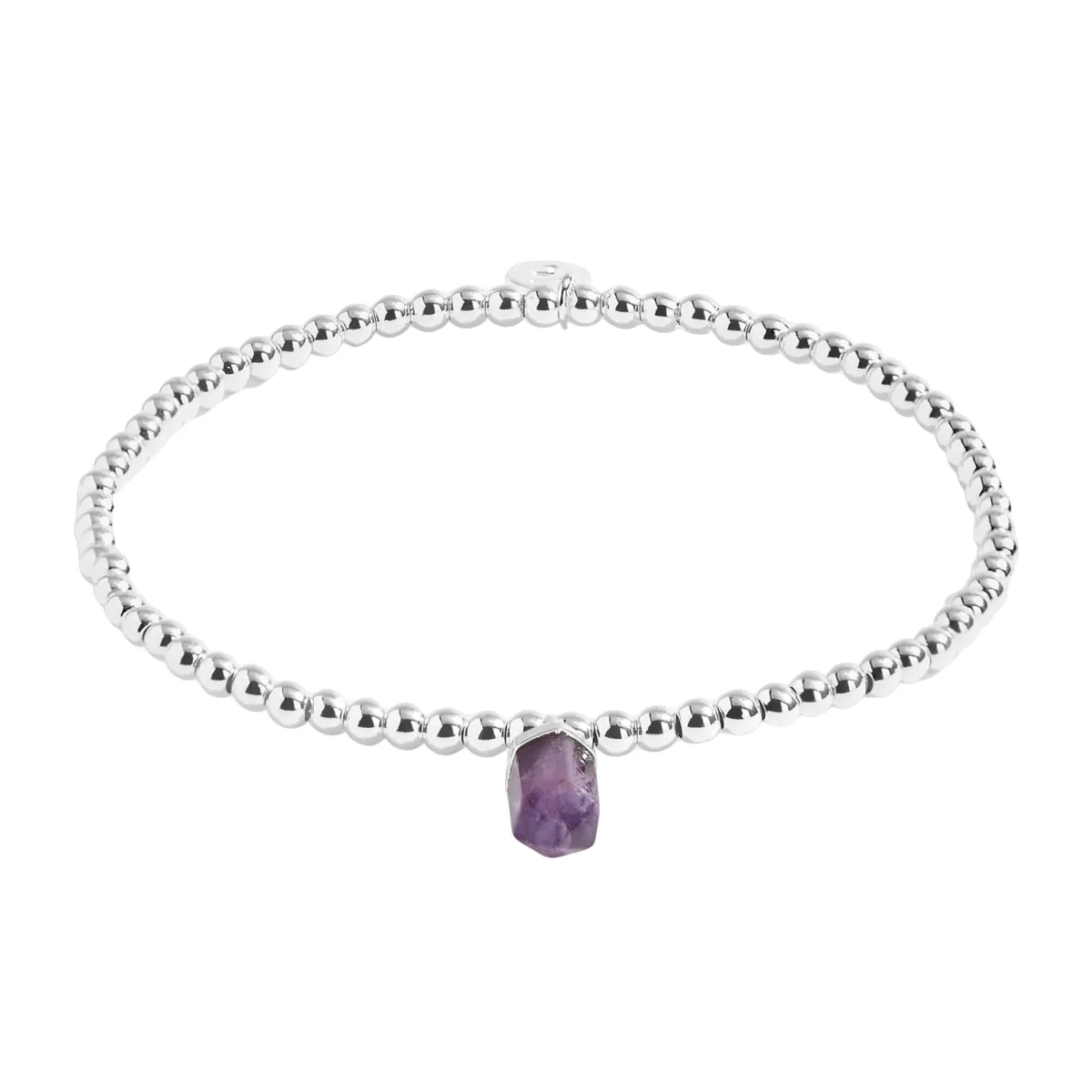 Affirmation Crystal 'Protection' Bracelet | Silver Plated with Amethyst