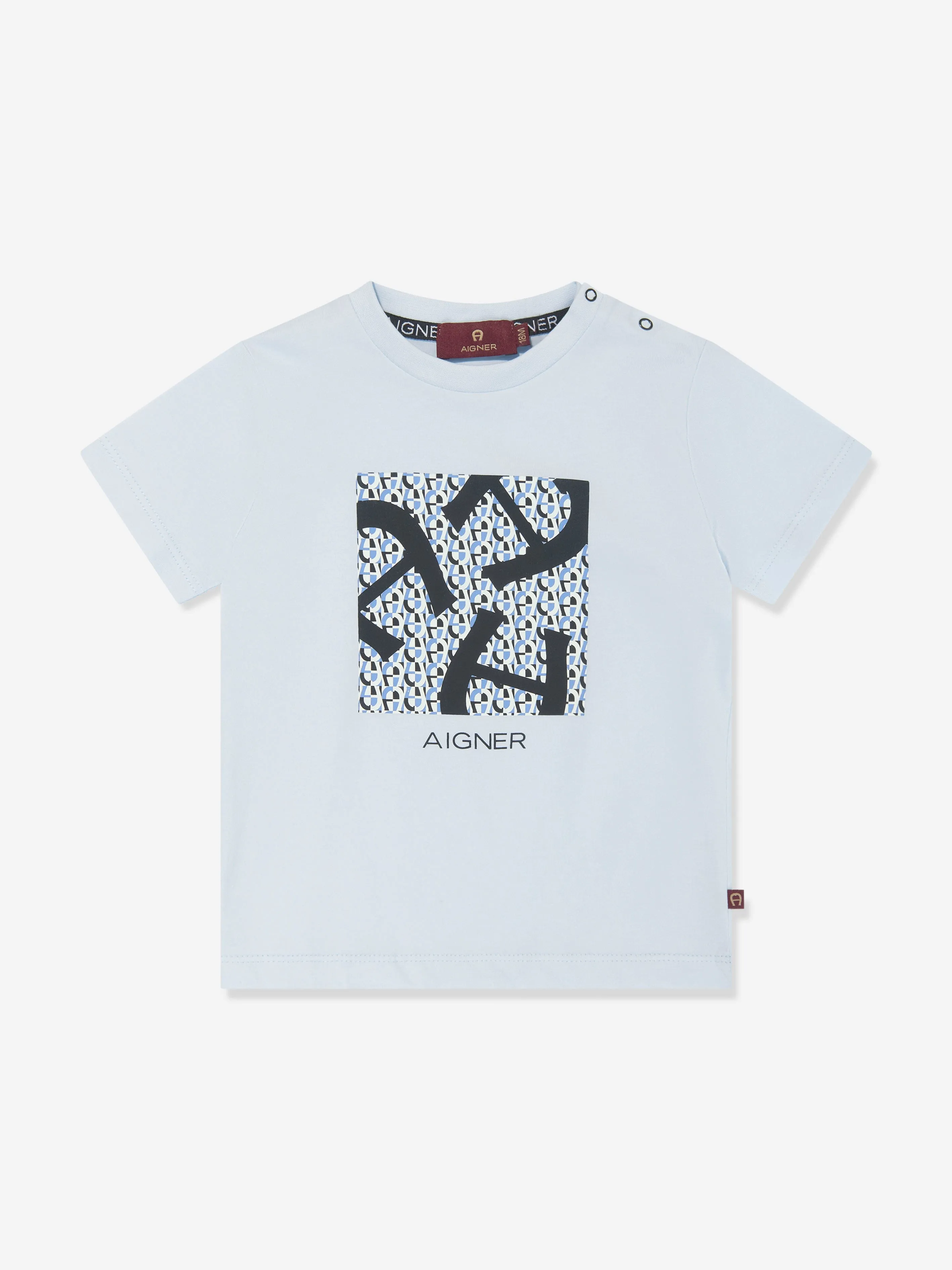 Aigner Baby Boys Logo Print T-Shirt in Blue