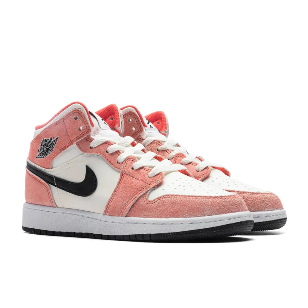 Air Jordan 1 Mid SE (GS) - Team Orange/Black/Sail