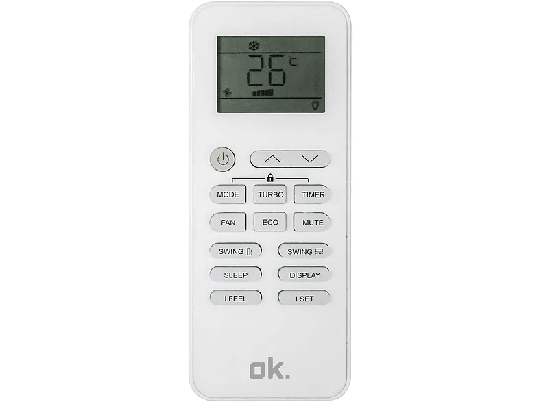 Aire acondicionado - OK OAC 18MOS22 SET ES, Split 1x1, 4600 fg/h, Función inverter, Control remoto, Blanco