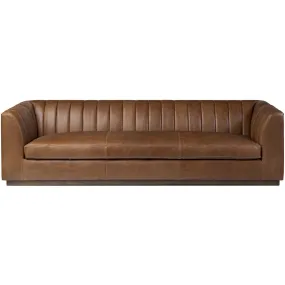 Alec Leather Sofa, Dulane Mahogany