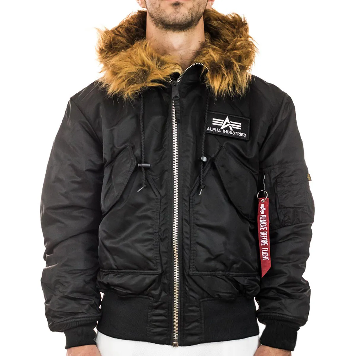 Alpha Industries Inc 45P Hooded Custom Bomber Jacke 113145-285 - schwarz-reflektierend