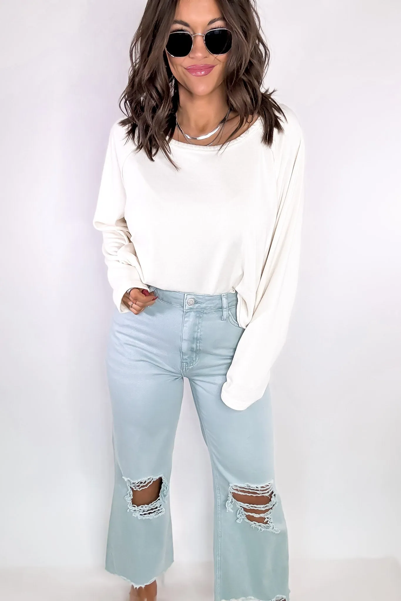 Always On-Trend Cream Raglan Sleeve Oversized Sweatshirt