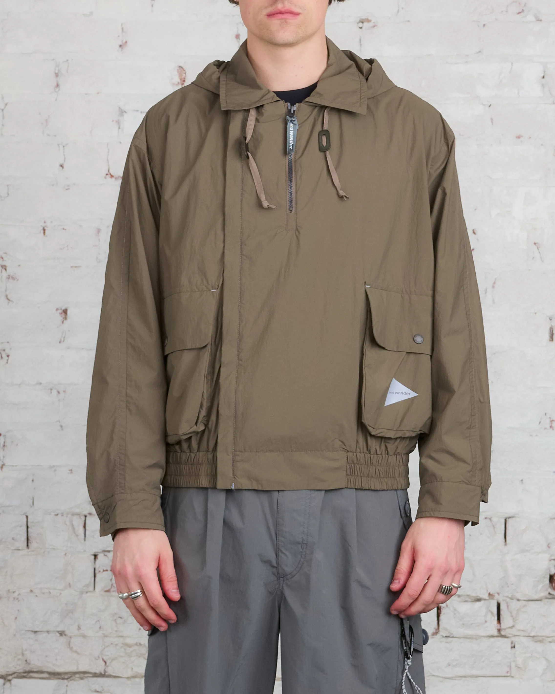 and wander Water Repellent Light Jacket Khaki