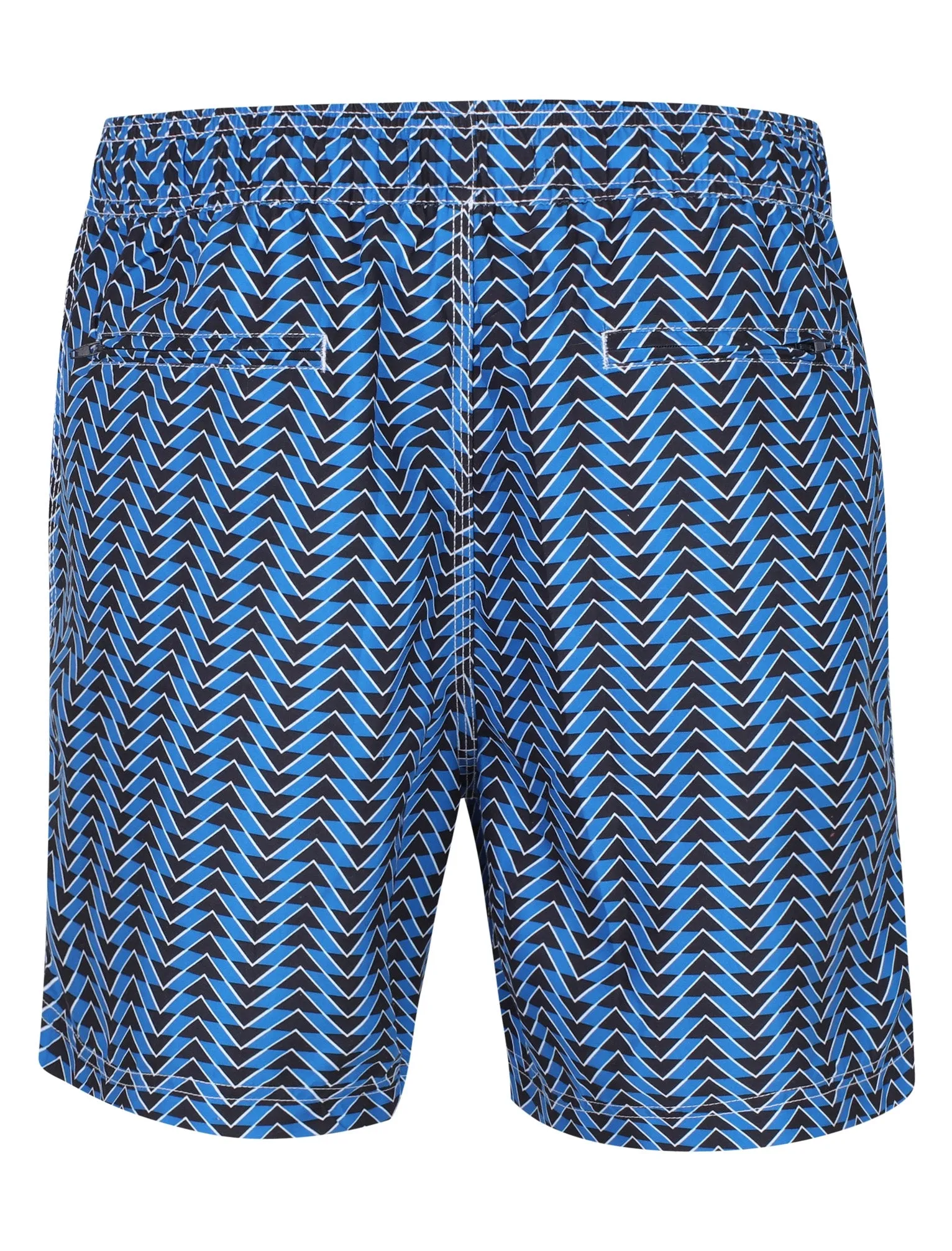 Angelos Chevron Print Swim Shorts In Turkish Sea - Le Shark