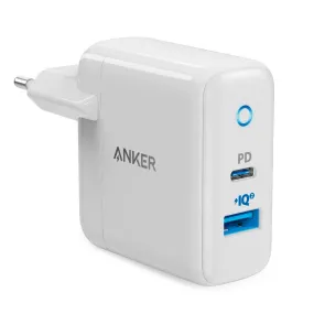 Anker PowerPort PD 2 33W Vægoplader m. USB-A USB-C - Hvid