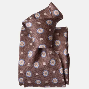 Antinori - Printed Silk Tie - Brown