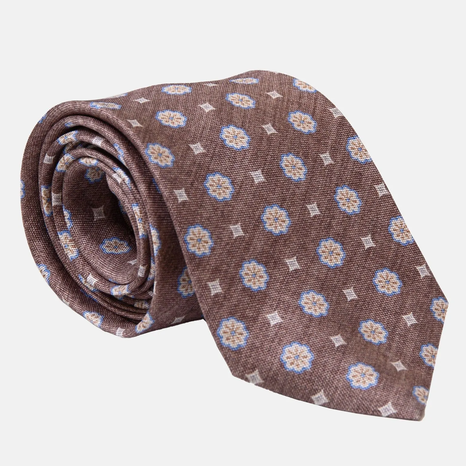 Antinori - Printed Silk Tie - Brown