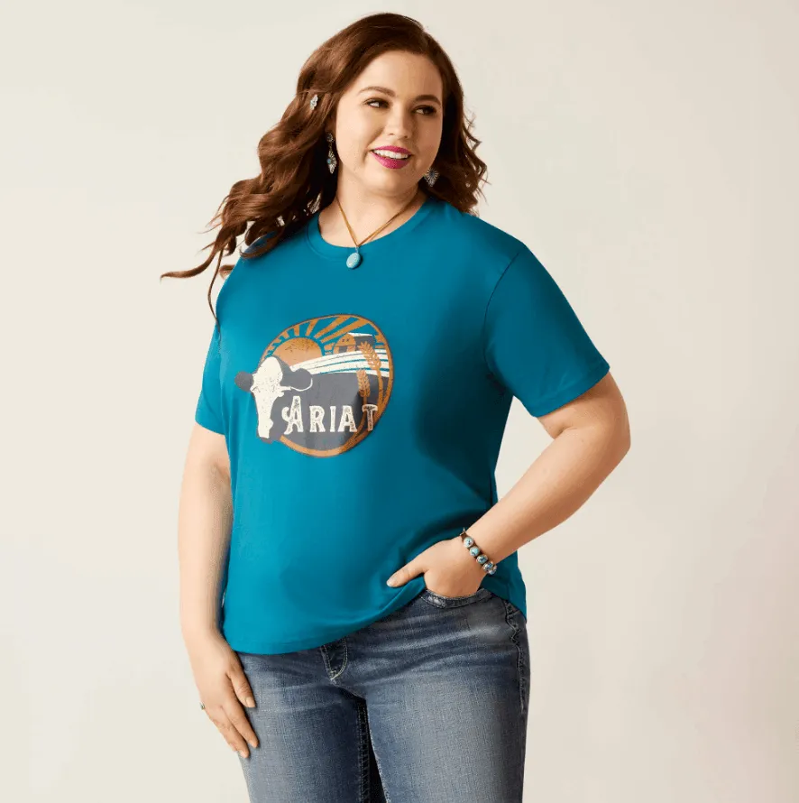 Ariat Women's Deep Lagoon Heartland Tee 10046317