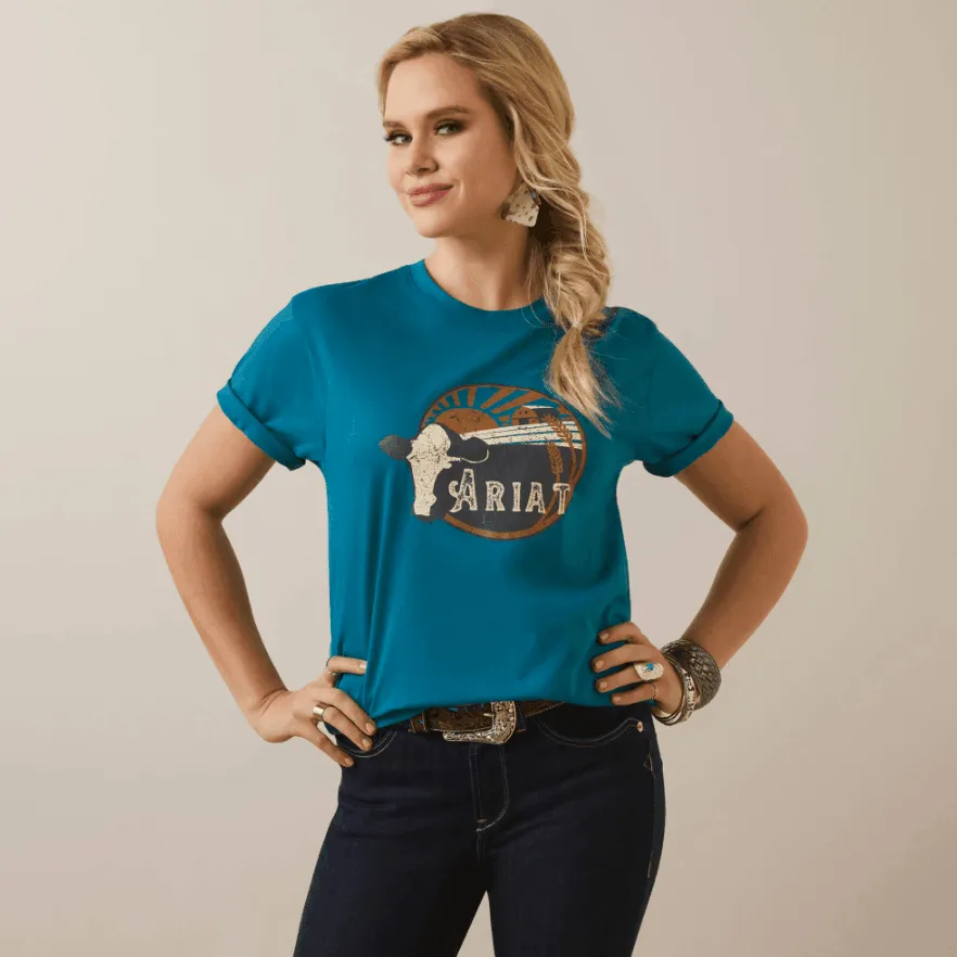 Ariat Women's Deep Lagoon Heartland Tee 10046317