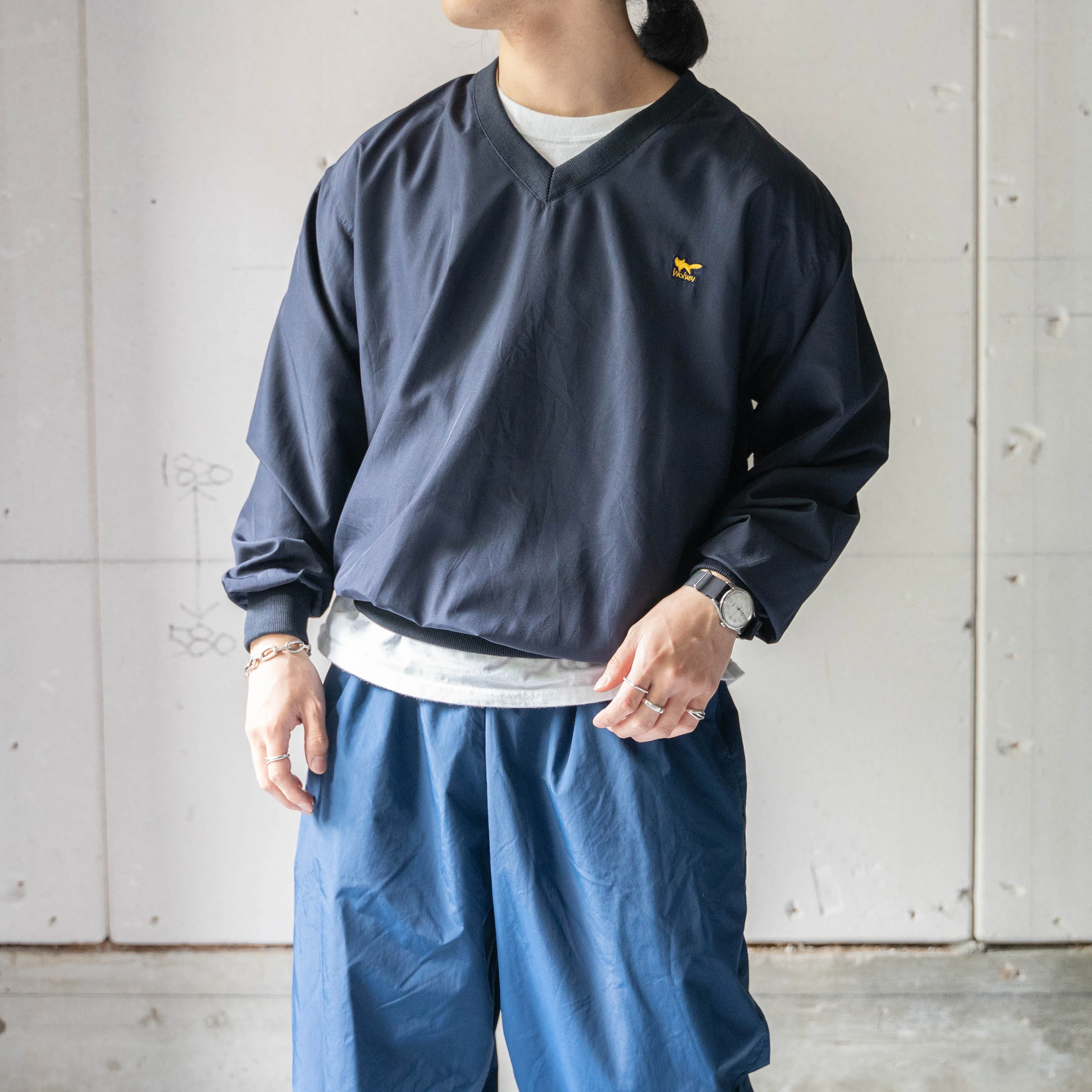 around 1990s 'Wolsey' black color nylon pullover tops