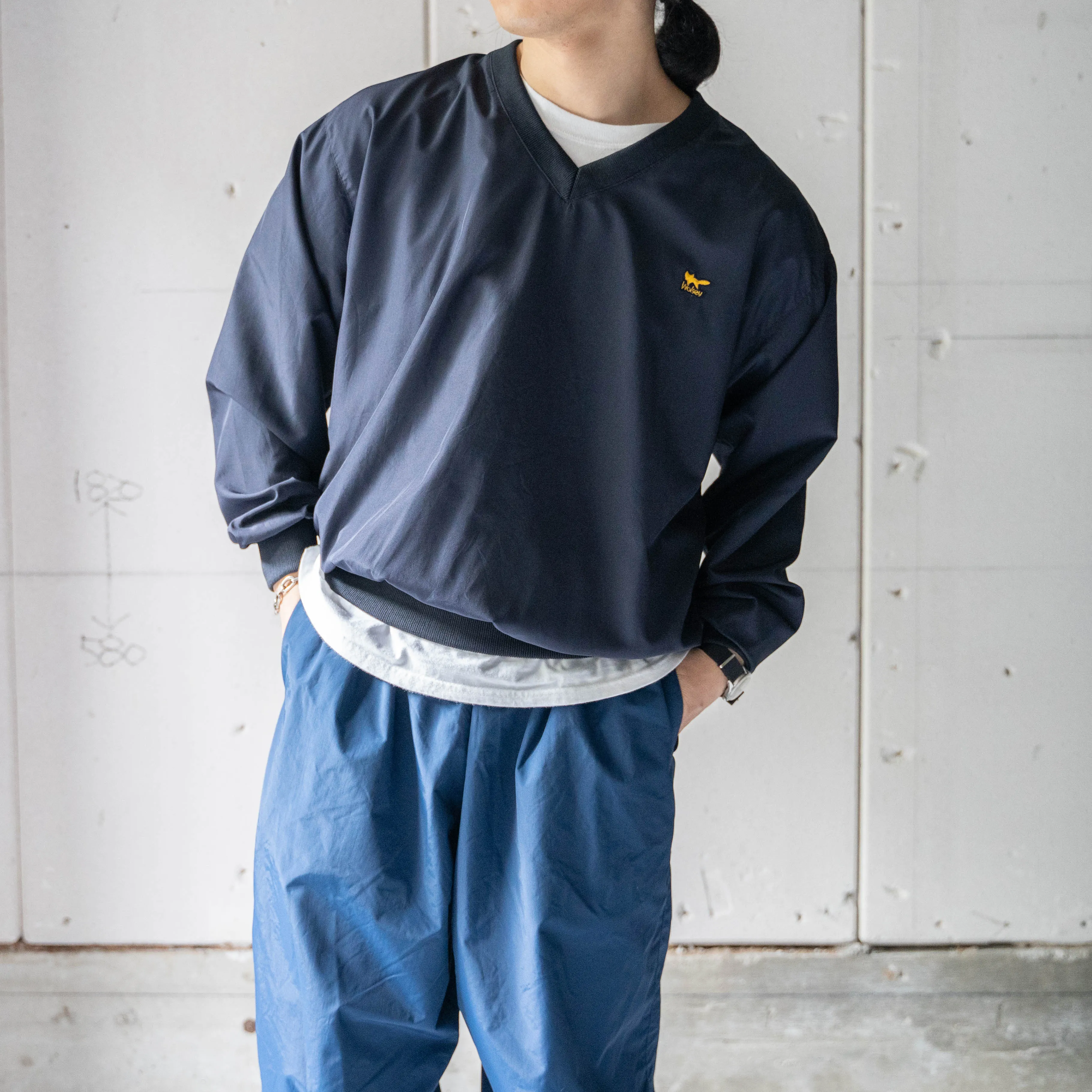 around 1990s 'Wolsey' black color nylon pullover tops