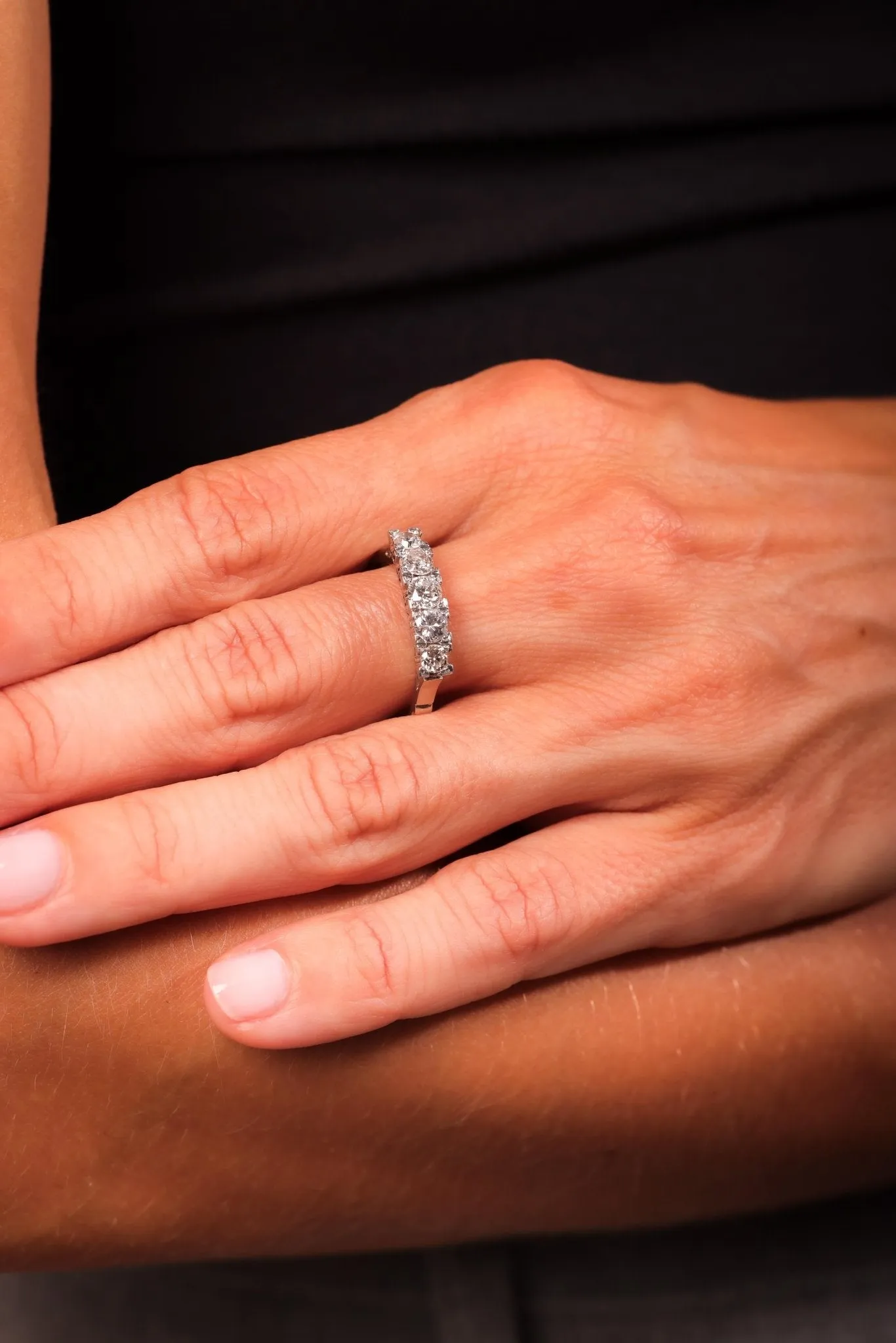 Art Deco Style Diamond Platinum Half Eternity Band