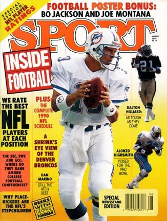 August 1990 Sport Cover (Dan Marino of the Miami Dolphins, Dalton Hilliard of the New Orleans Saints and Alonzo Highsmith of the Dallas Cowboys)