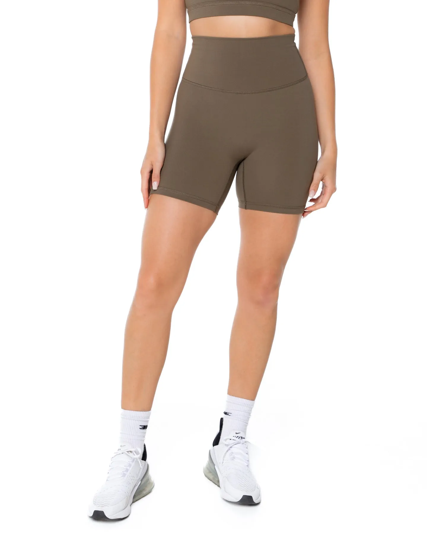 Aura Scrunch Shorts - Dusty Khaki