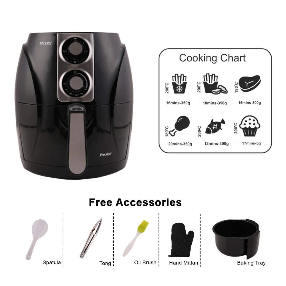 Baltra Passion 1400 Watts Air Fryer (Black)