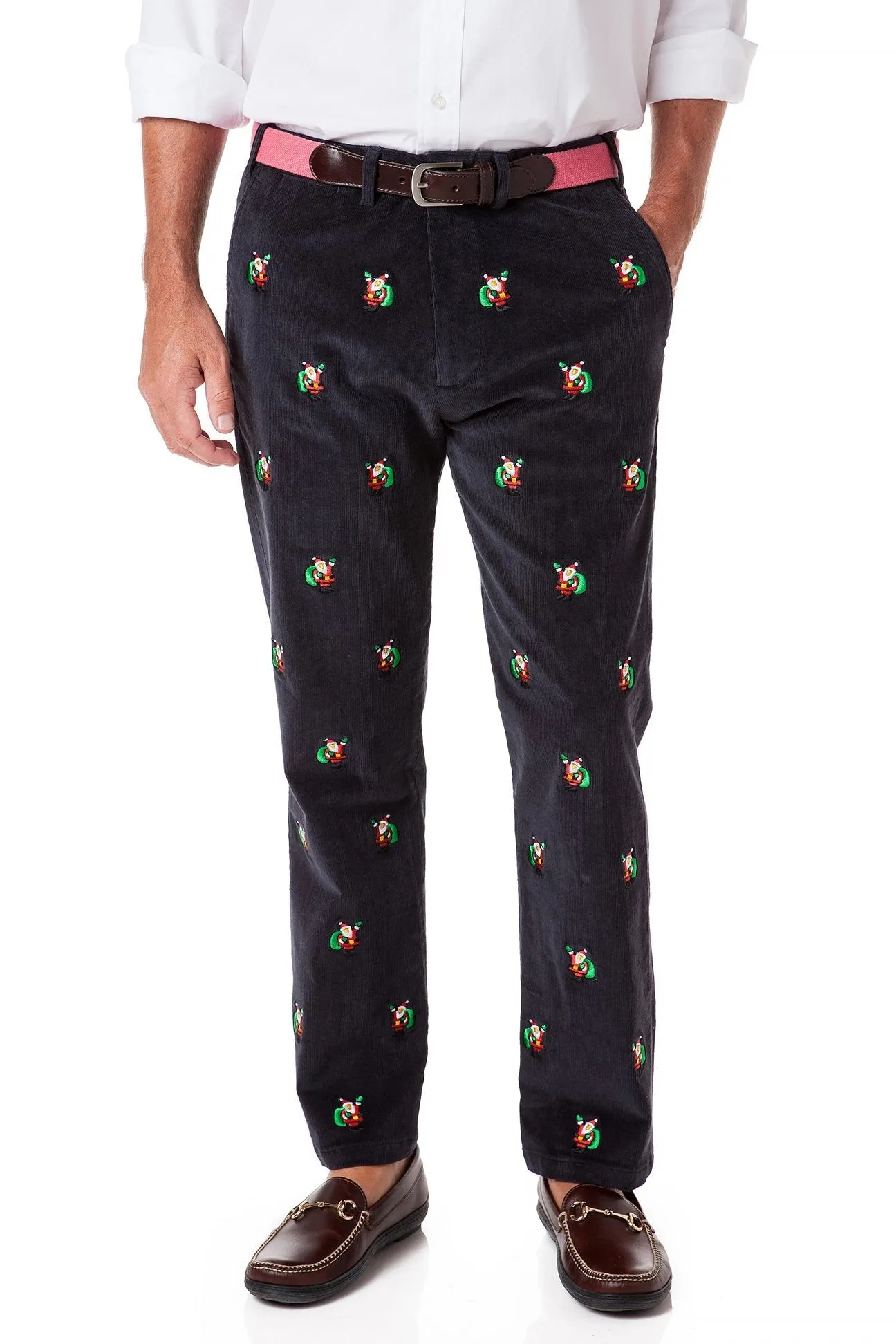 Beachcomber Corduroy Pant Nantucket Navy with Santa