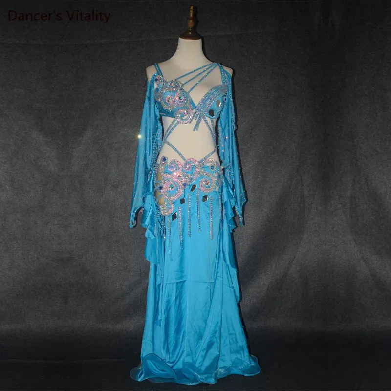 Belly Dance Costume Set for Women Belly Dancing Performance Competition Clothes Cusomized Kid's Adult Oriental Dance Clothing