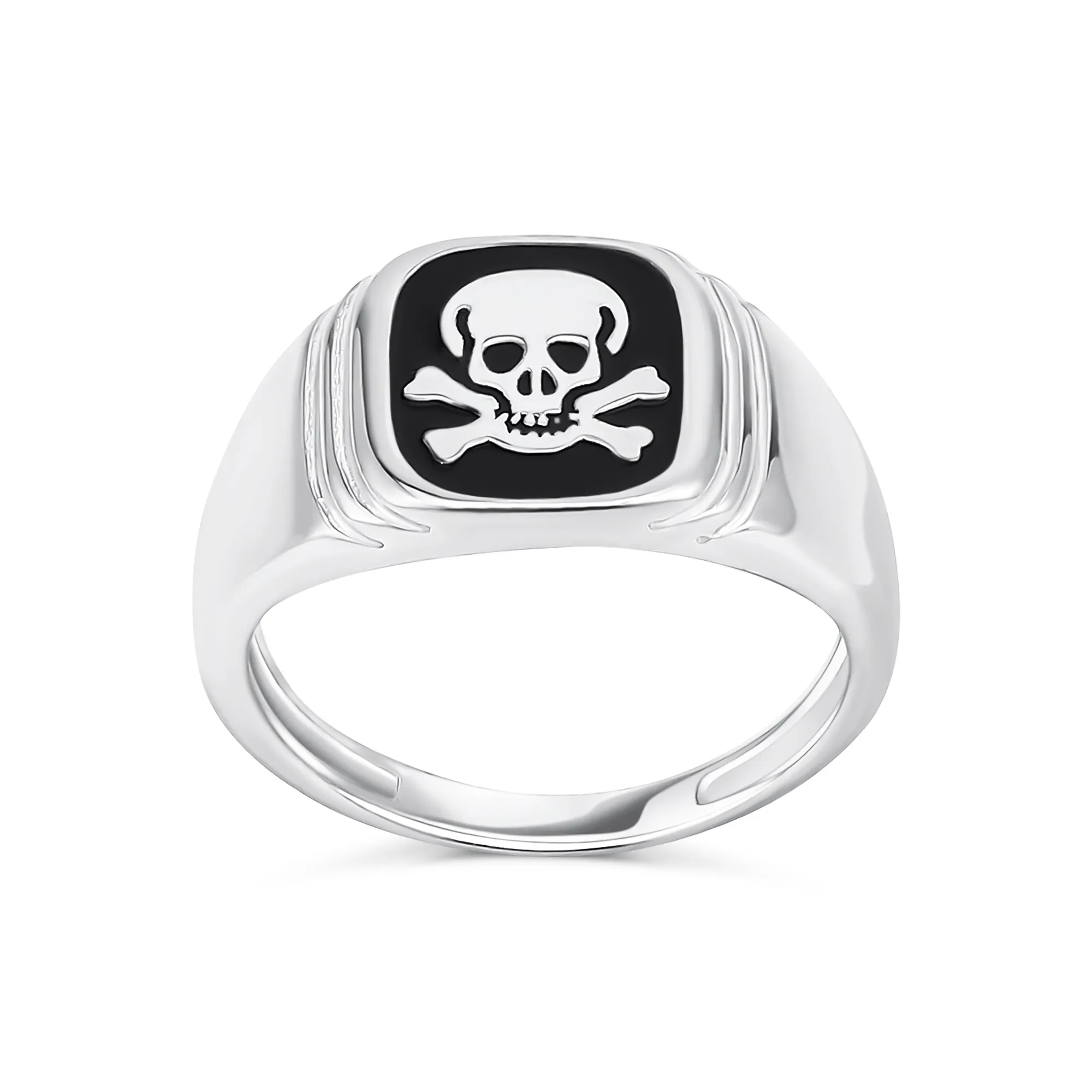 Big Day Of Dead Caribbean Pirate Red CZ Eyes Skull Head Ring Silver