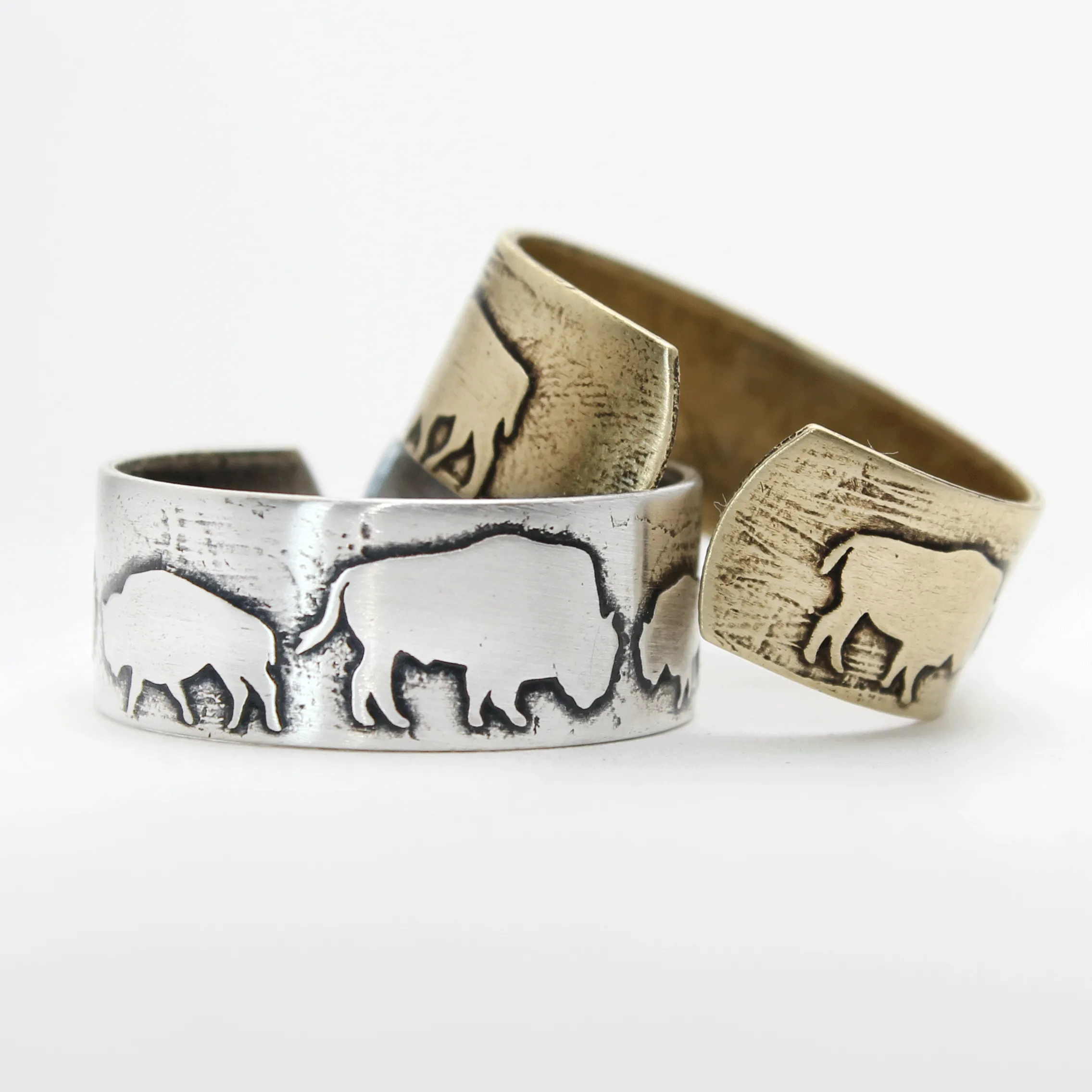 Bison Circles Adjustable Ring