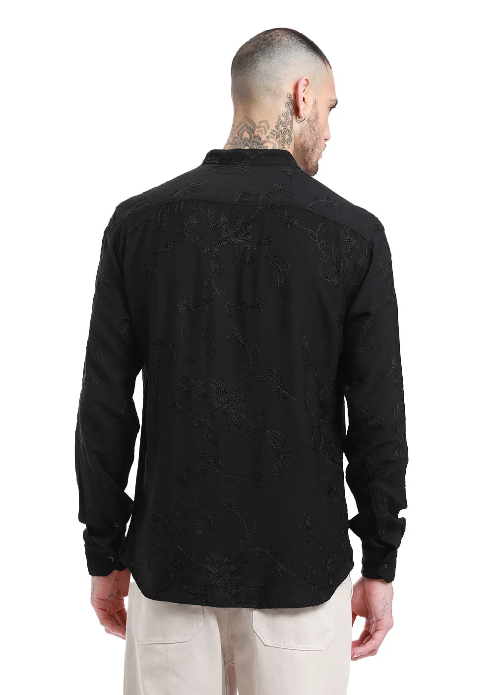 Black Embroidered Shirt